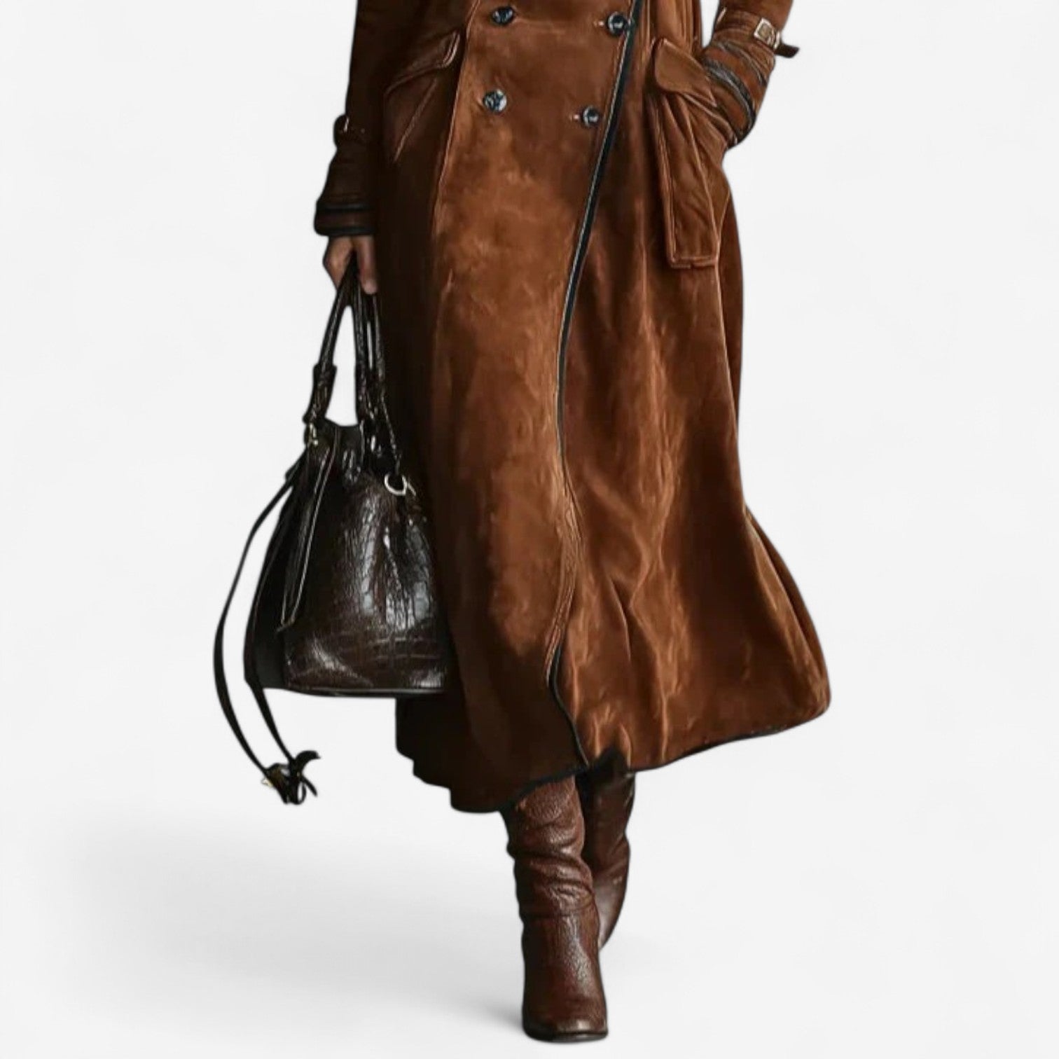 Nathaly™ | Manteau trench en daim